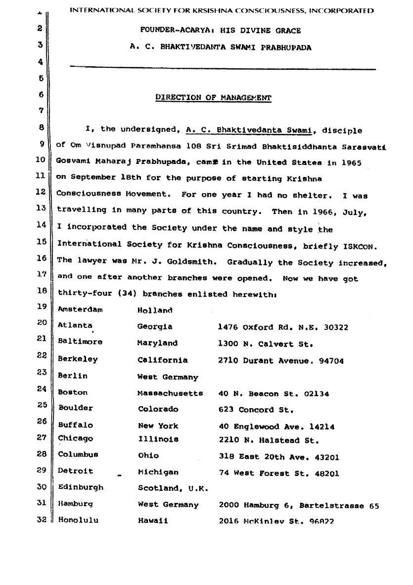 Page 1: preamble and the start of the list of centres.